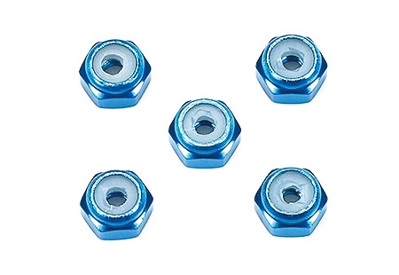 2mm ALUMINUM LOCK NUT (BLUE, 5PCS.)