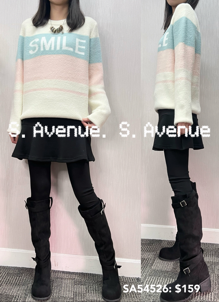 SA54526: 長袖彩間smile毛軟冷top