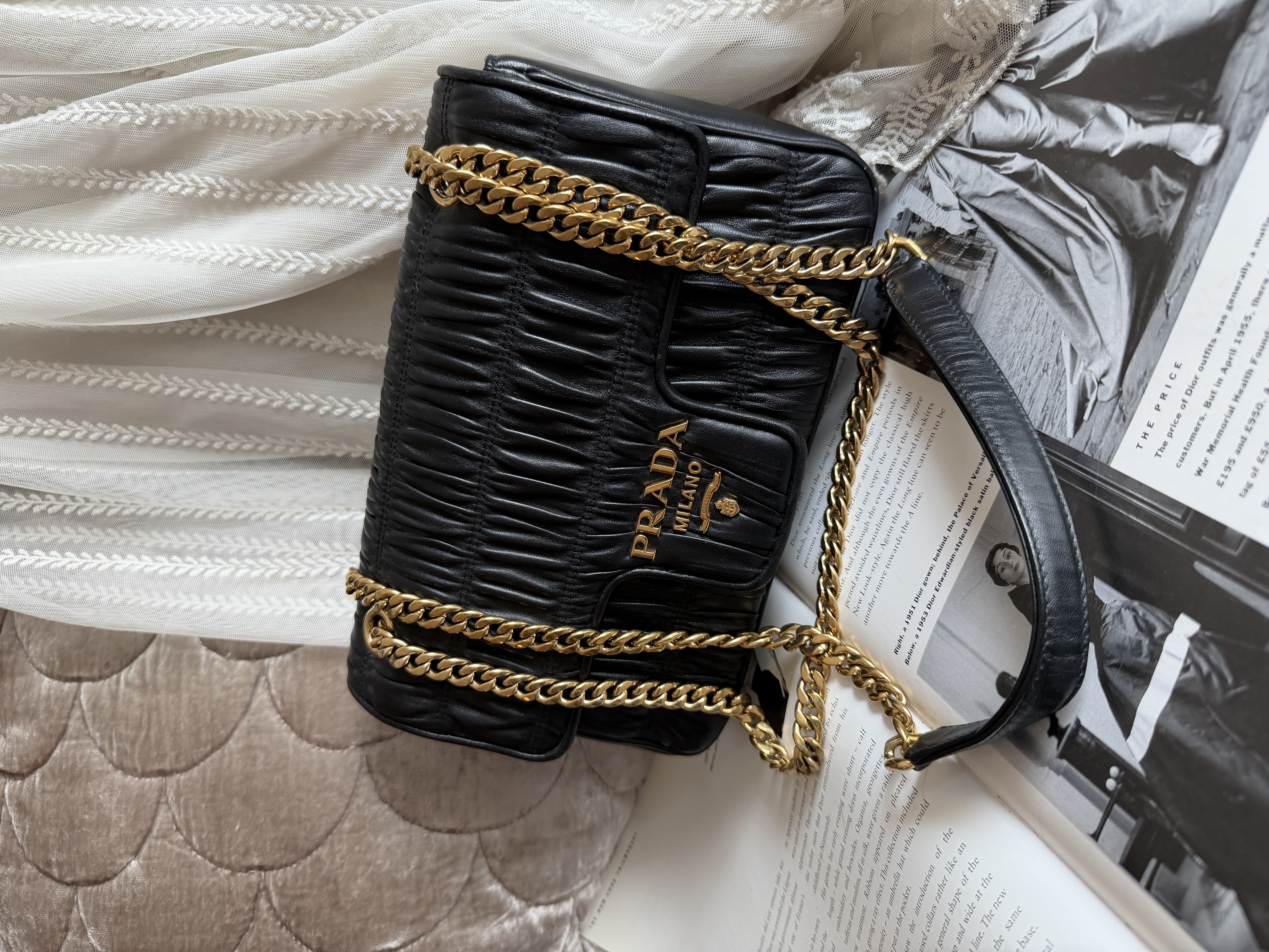 Prada Matelassé chain bag.