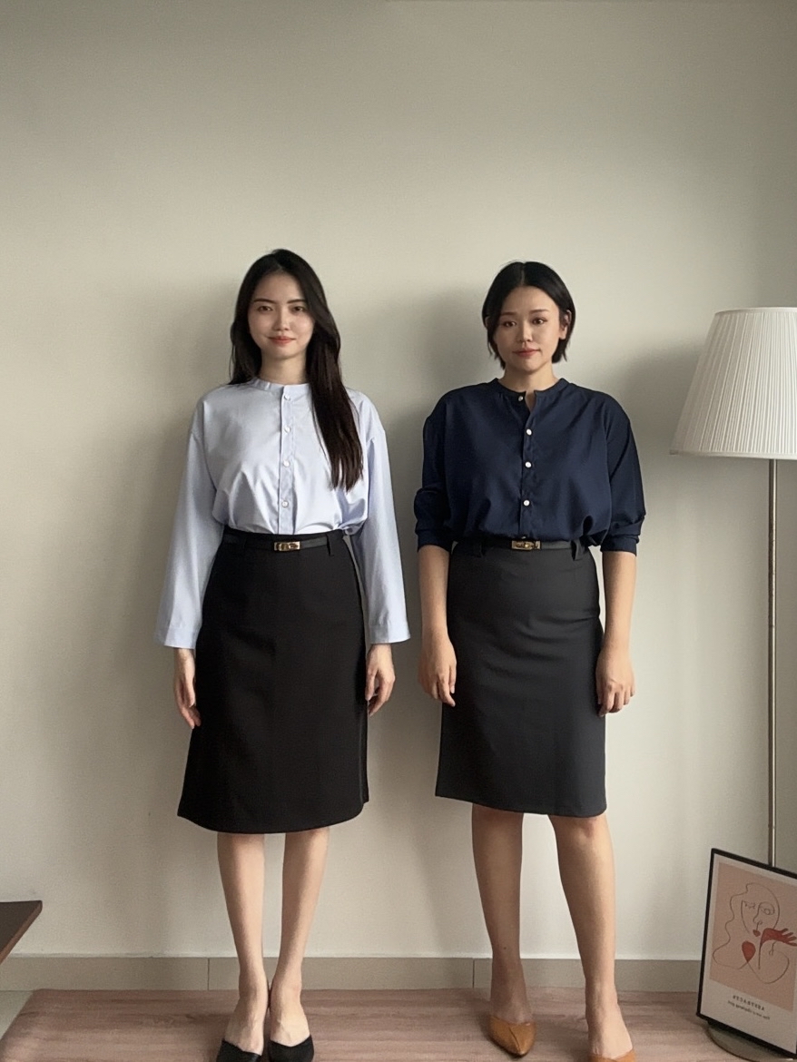 T4423 Long Sleeve Stand Collar Shirt - 3 Colors 