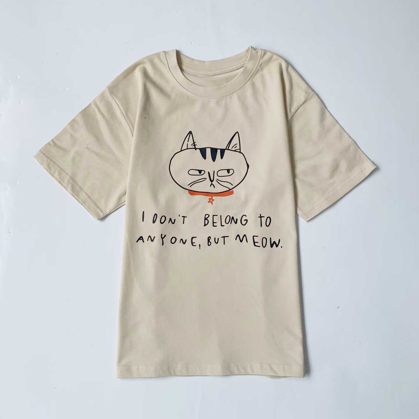 預訂 貓咪MEOW圖案短袖Tee [貨號26A548]