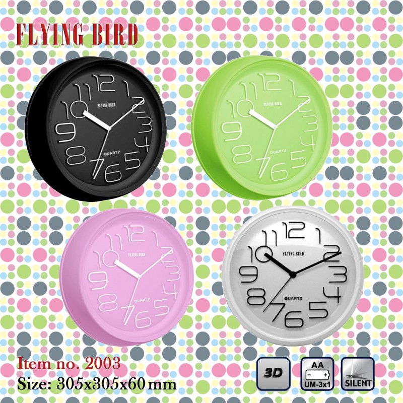 飛鳥圓形靜音掛鐘11吋2003