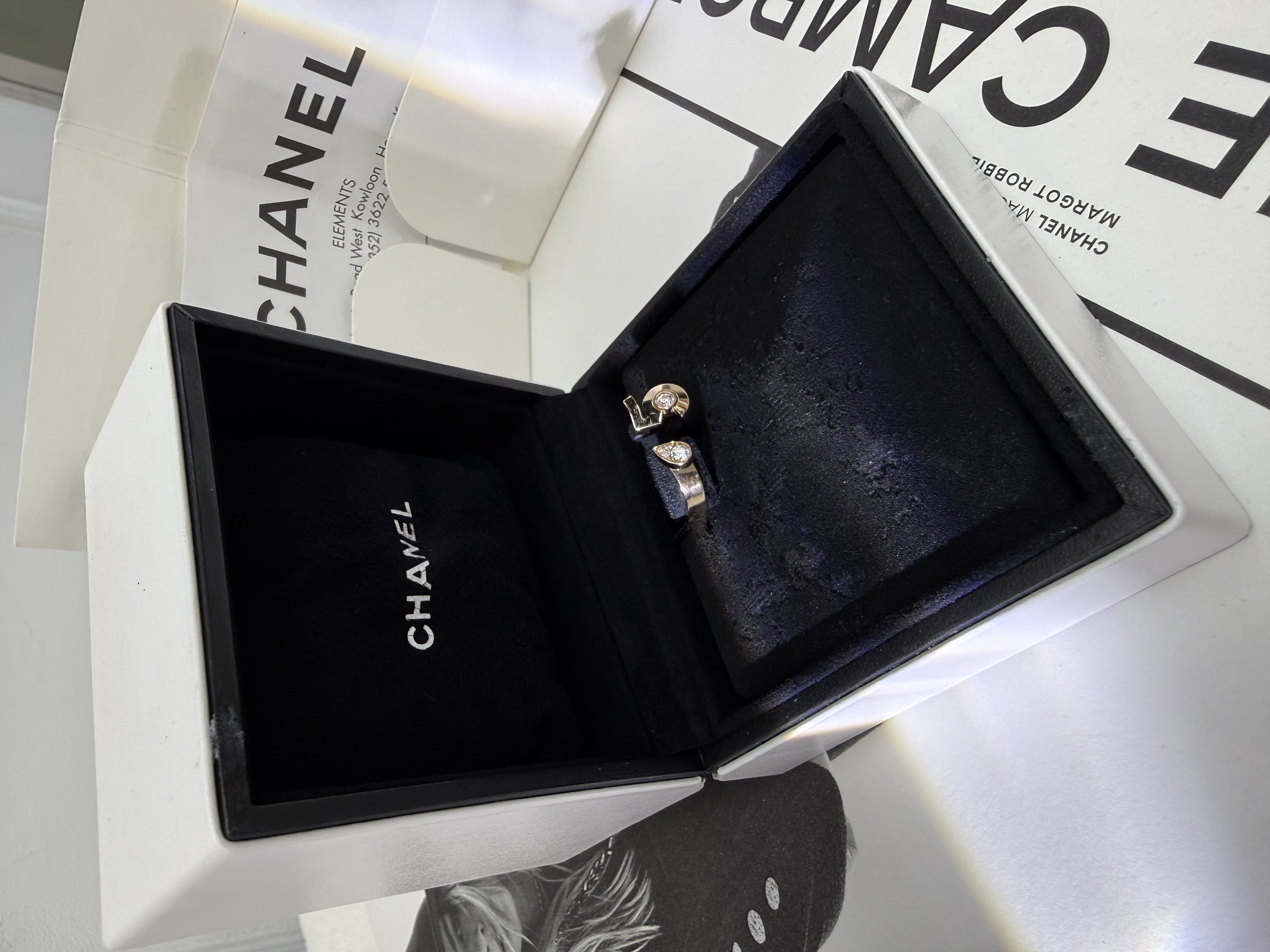 公價近六折🫢Chanel米色18K金No.5帶鑽戒指