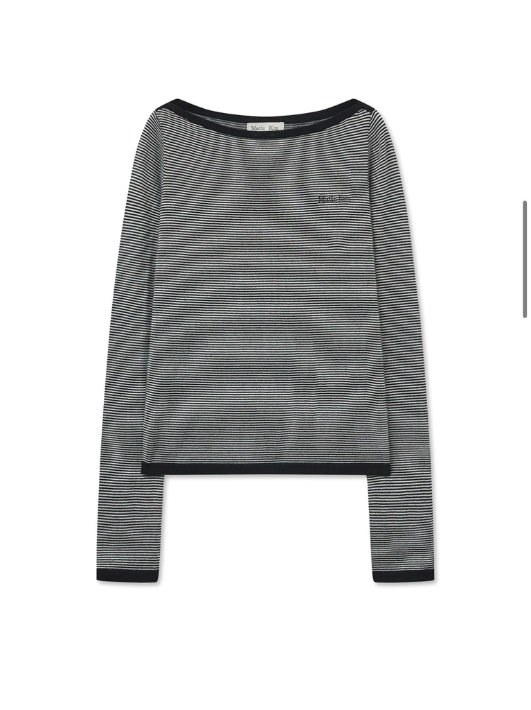 MATIN KIM 特價場 ESSENTIAL BOAT NECK KNIT TOP 
