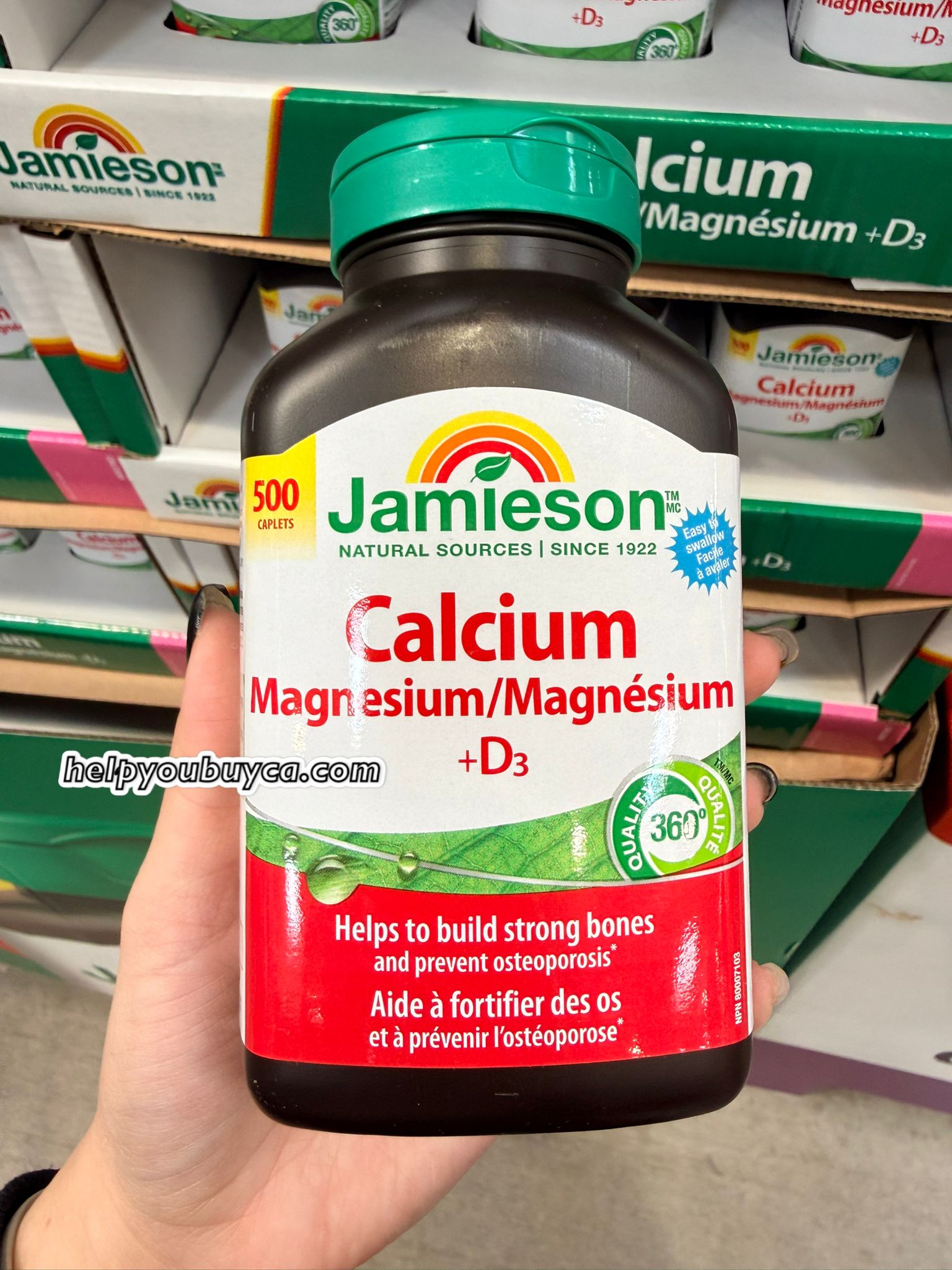 【骨骼強健組合】Jamieson Calcium Magnesium with Vitamin D3 鈣鎂維他命D3 強化配方 (500粒) - 補骨/防骨鬆/肌肉健康