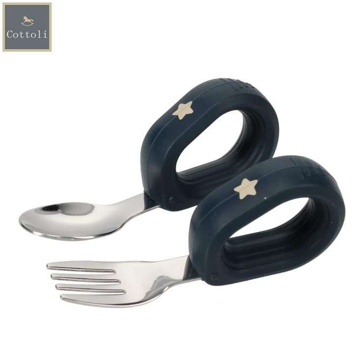 🇯🇵預訂 日本直送🇯🇵Cottoli星星圖案幼兒不銹鋼環形圈圈餐具連盒套裝