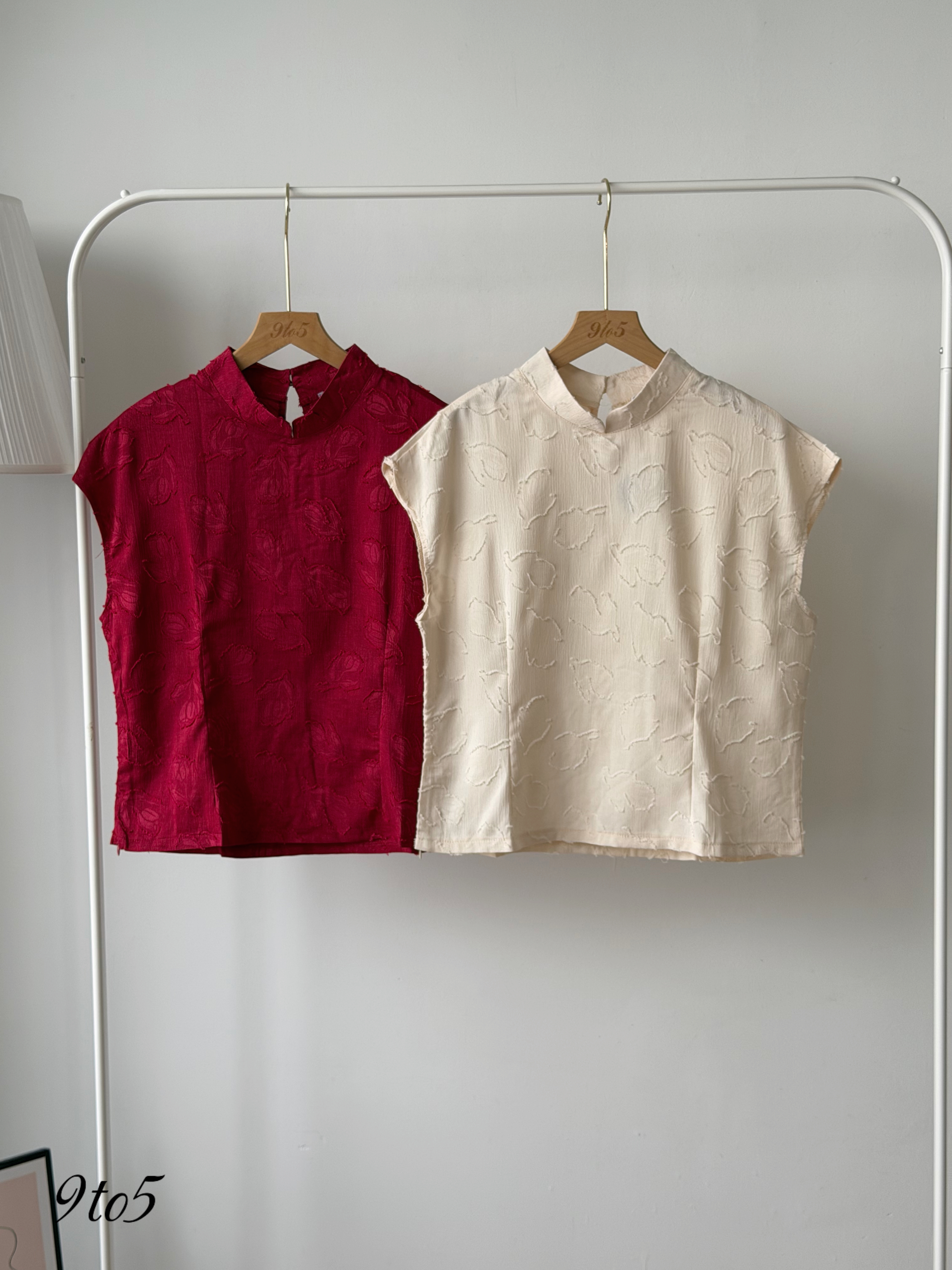 T4510 Cape Sleeve Oriental Collar Shirt - 4 Colors 