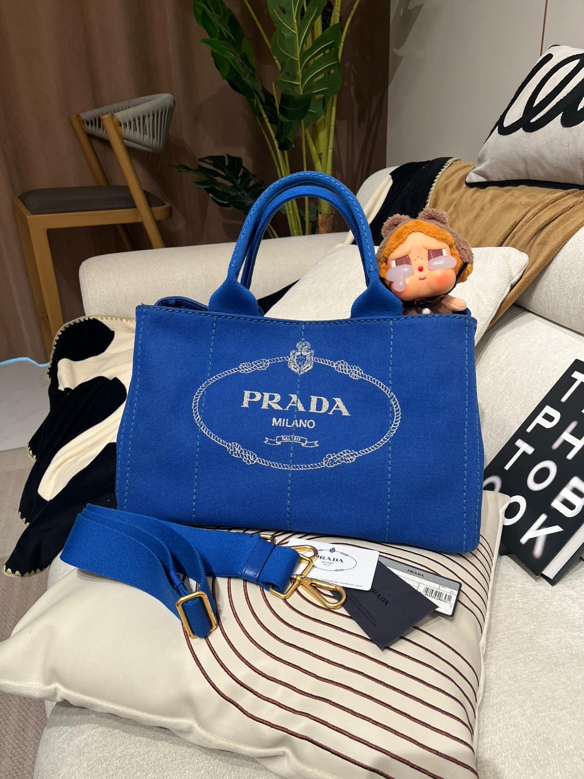 Prada canvas 2way bag BN2642 100%Authentic,98%new