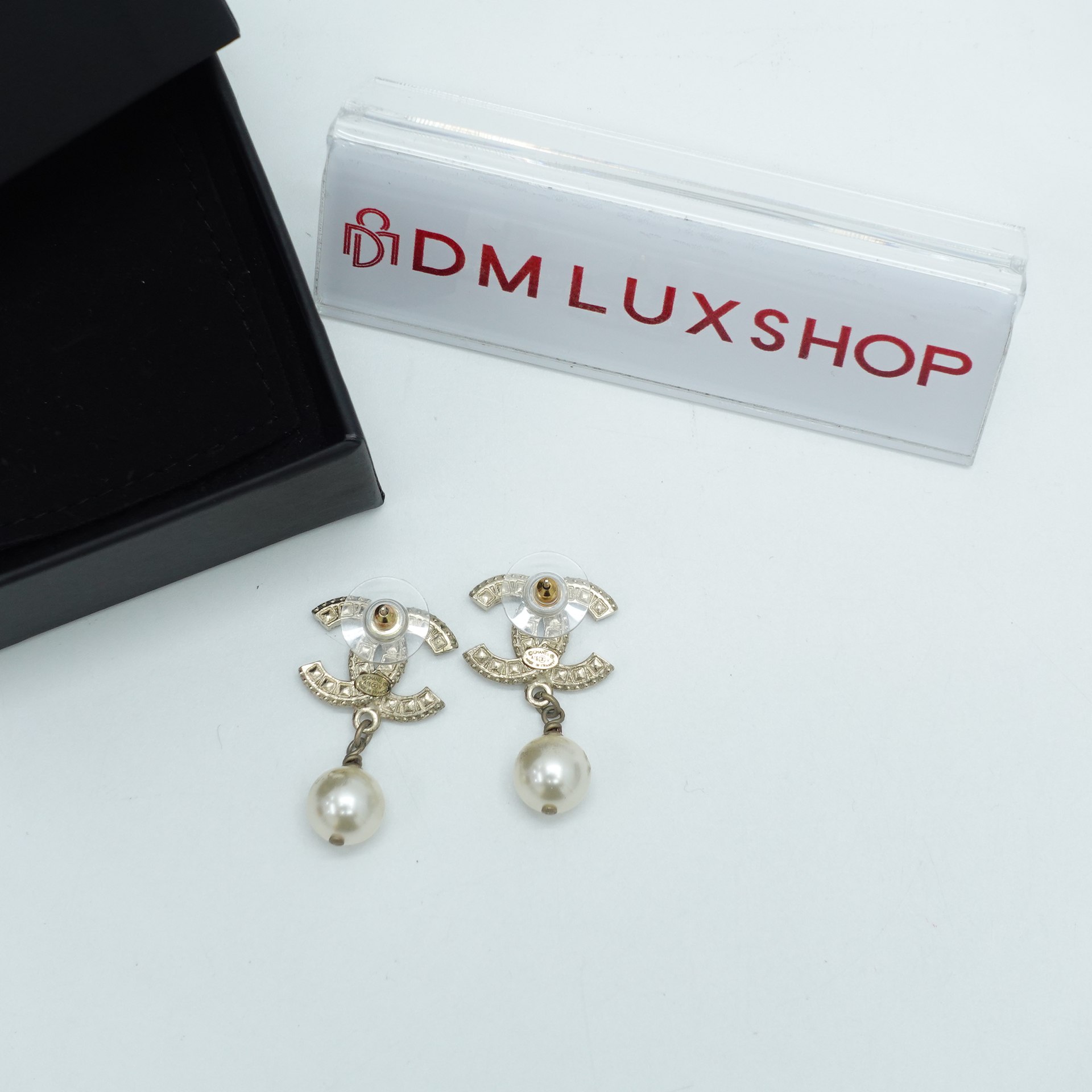 Chanel Crystal Pearl Drop Earrings