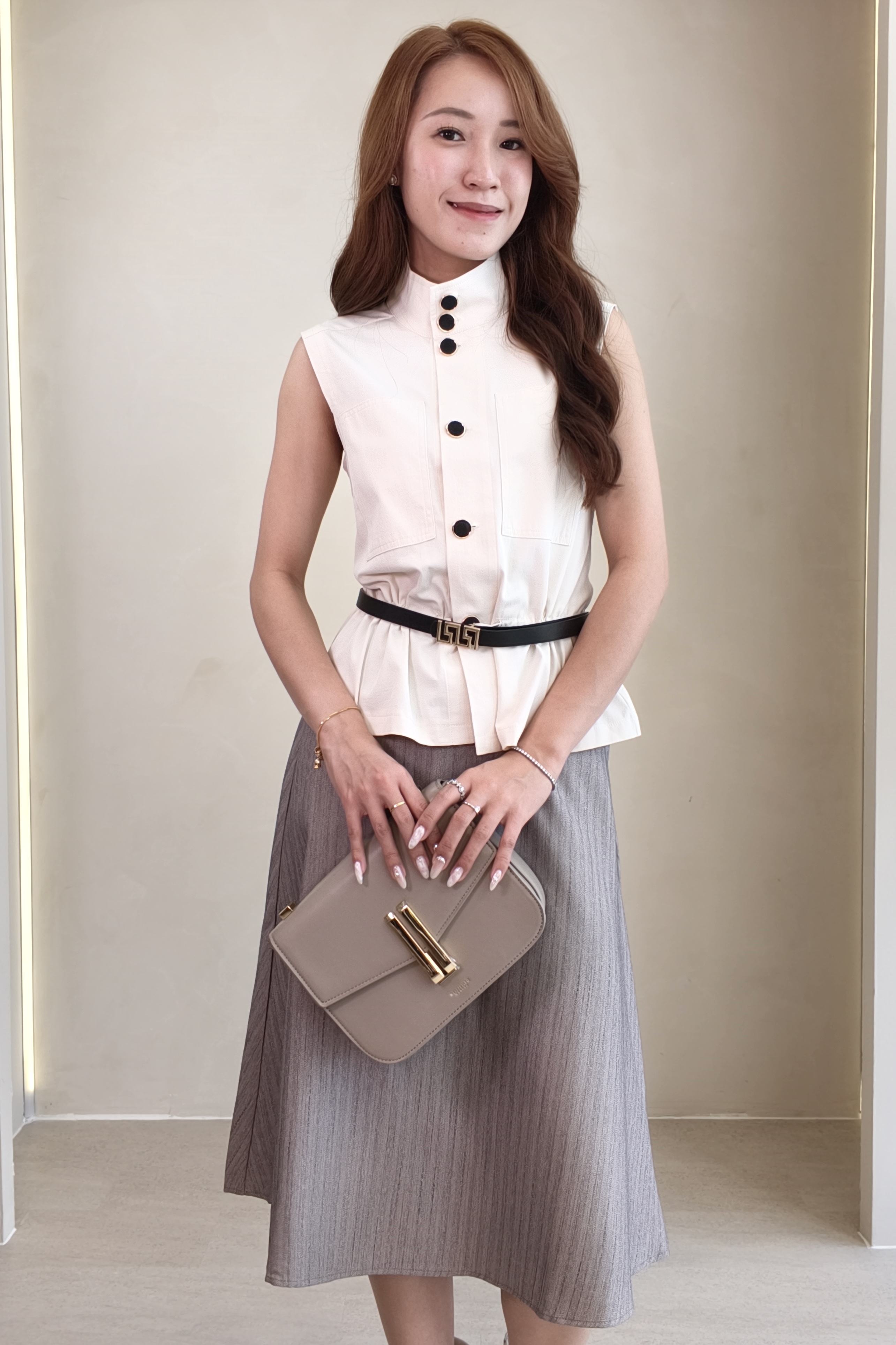 80026 Celeste Belted Peplum Blouse