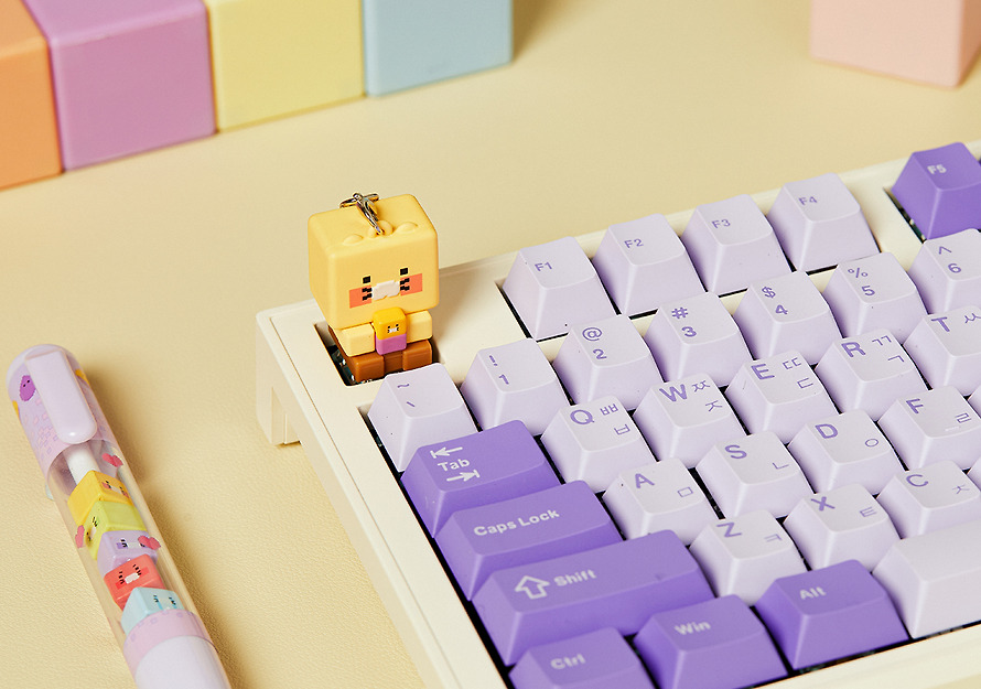 方塊春植 LED 鍵盤 鎖匙扣