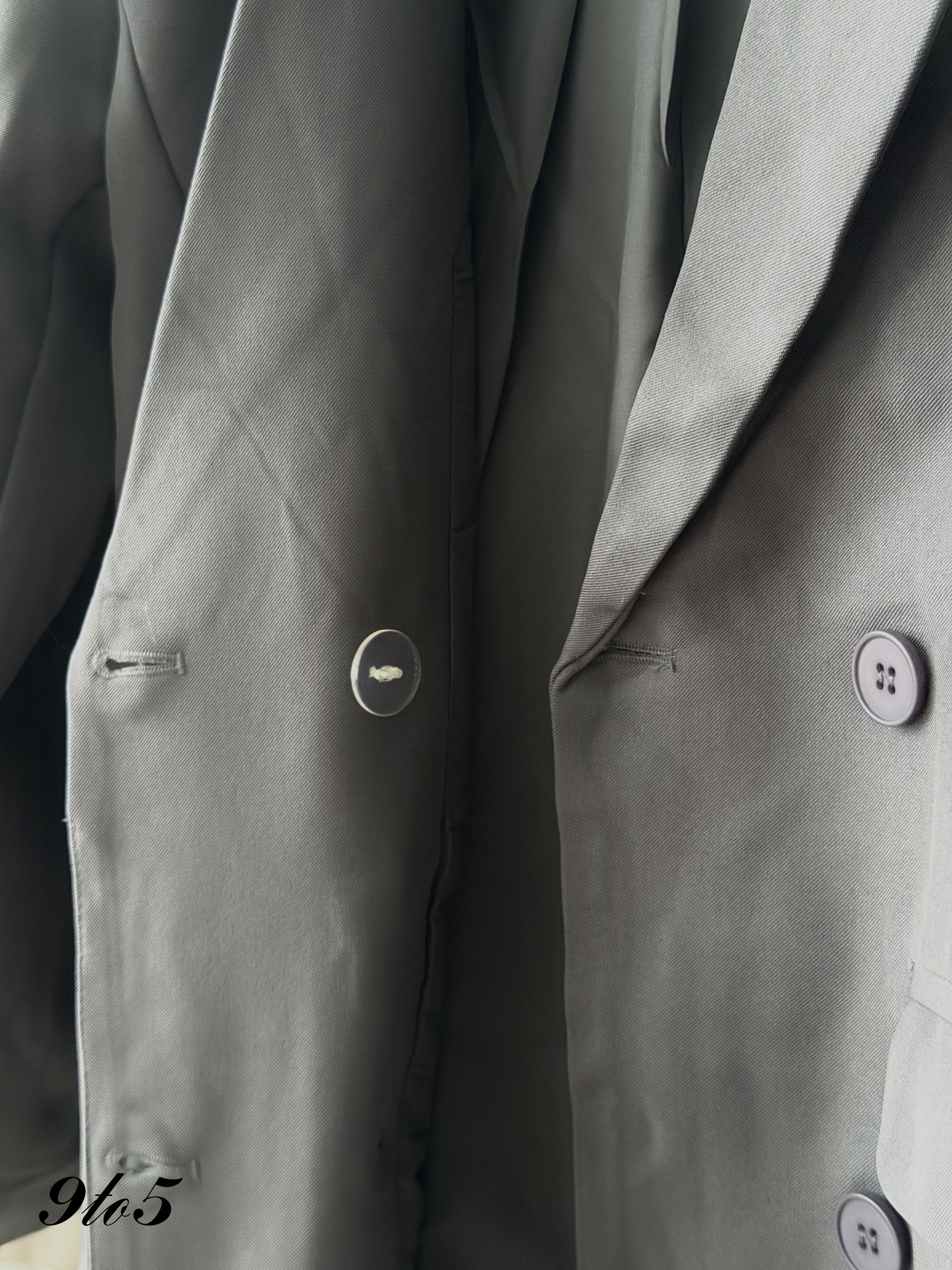 T4501 Long Sleeve Oversized Blazer - Brown & Grey