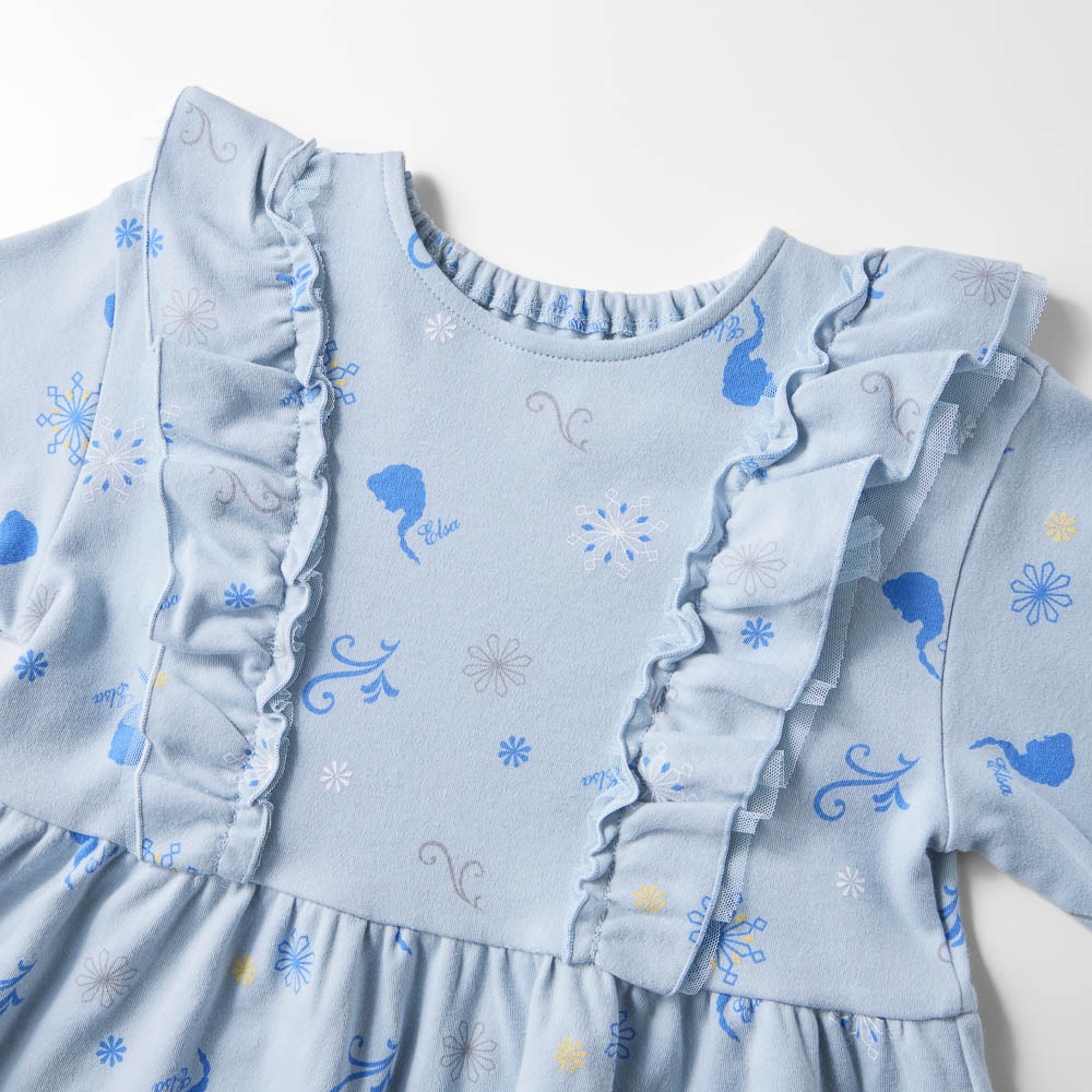 🆕【⭐訂購⭐】 🇯🇵日本直送🌀#Elsa / #Rapunzel 雙層荷葉邊 褶皺袖口 連身裙［2款選］🌀[ELBA-0070][260308]