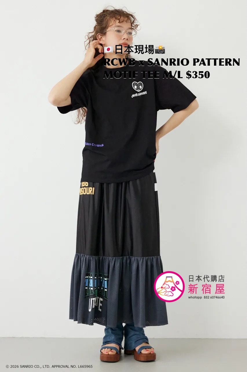 RODEO CROWNS WIDE BOWL x SANRIO PATTERN MOTIF T-SHIRT