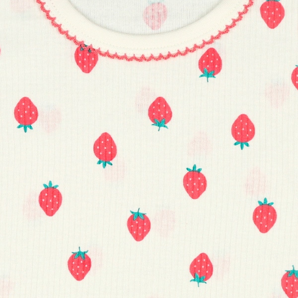 🇯🇵預訂 日本直送🇯🇵草莓愛心滿印絲帶短袖包屁衣三件套