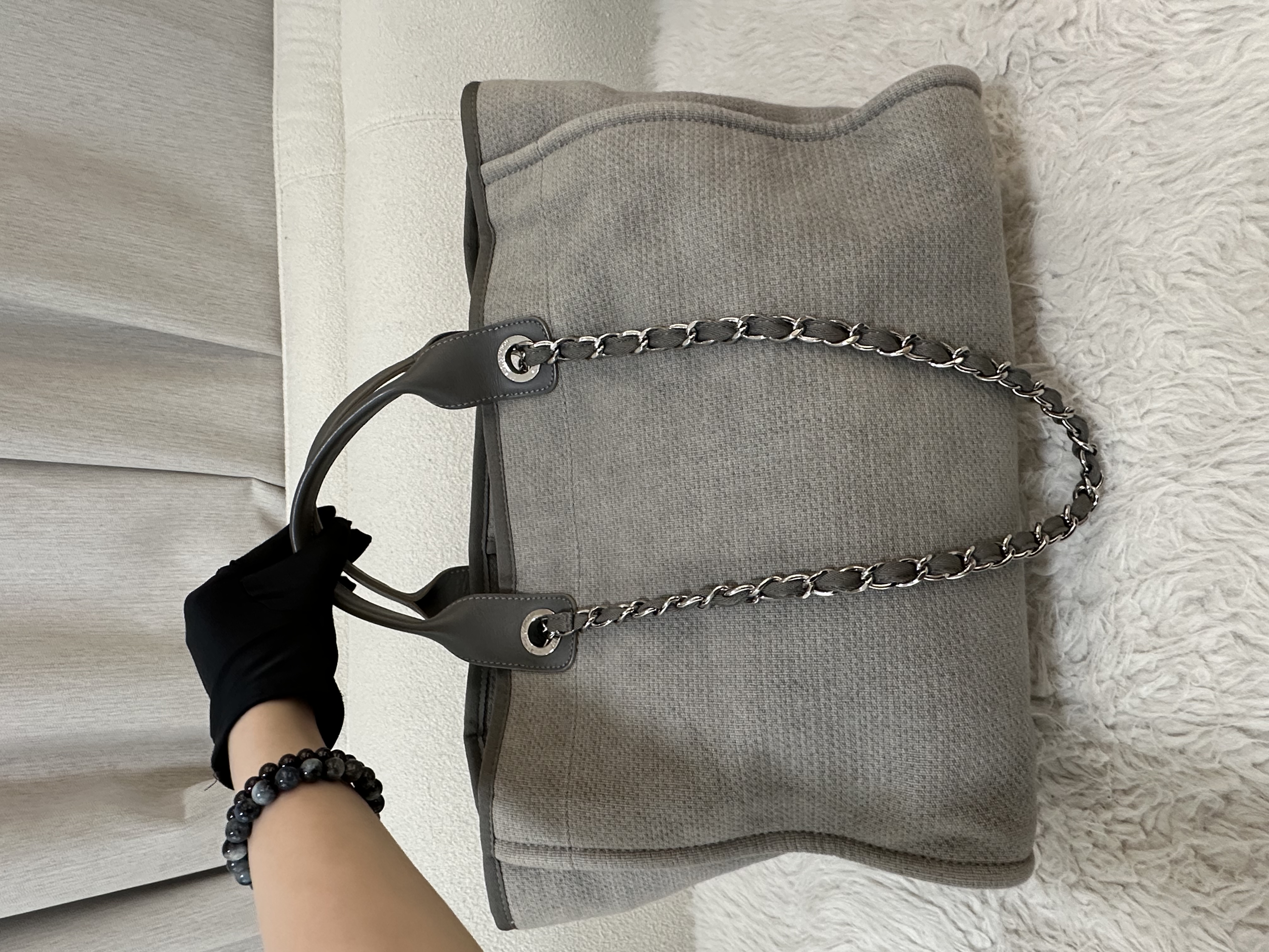 Pre-owned CHANEL Deauville Chain Tote /26NY20