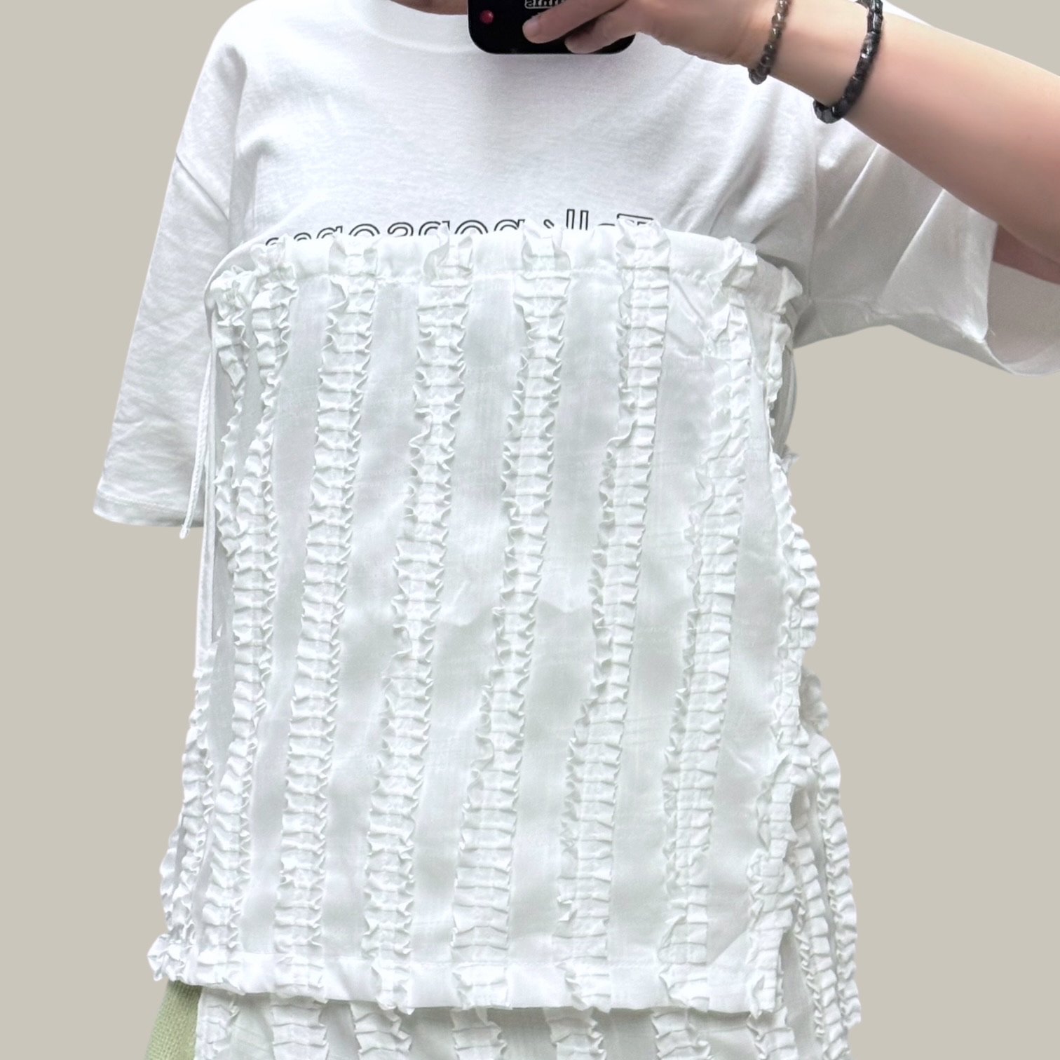 221018 立體直紋綁帶裙