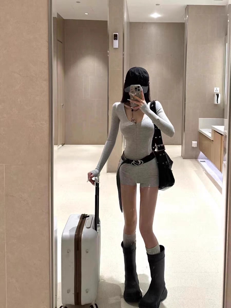 DR298辣妹灰色连体衣