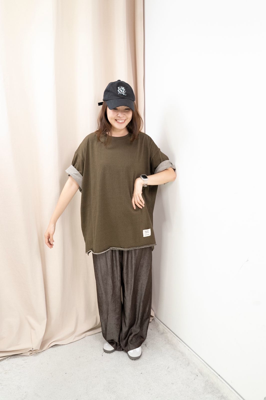 Oversize 牛仔Top（卡其綠色）
