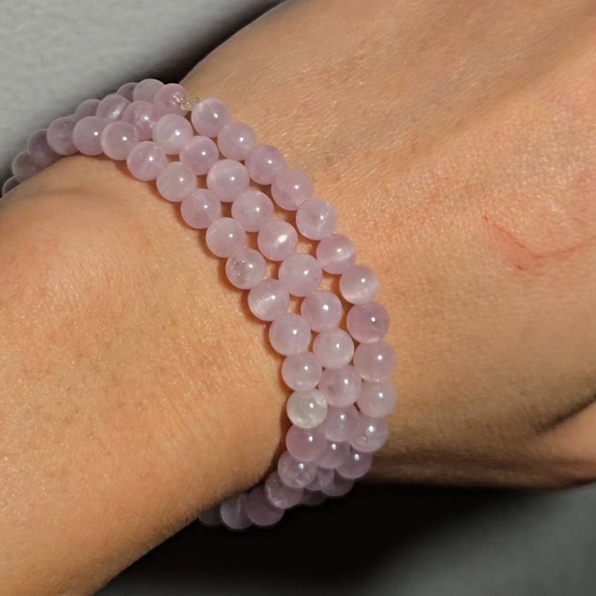 Cat's eye pink kunzite bead necklace - JW128
