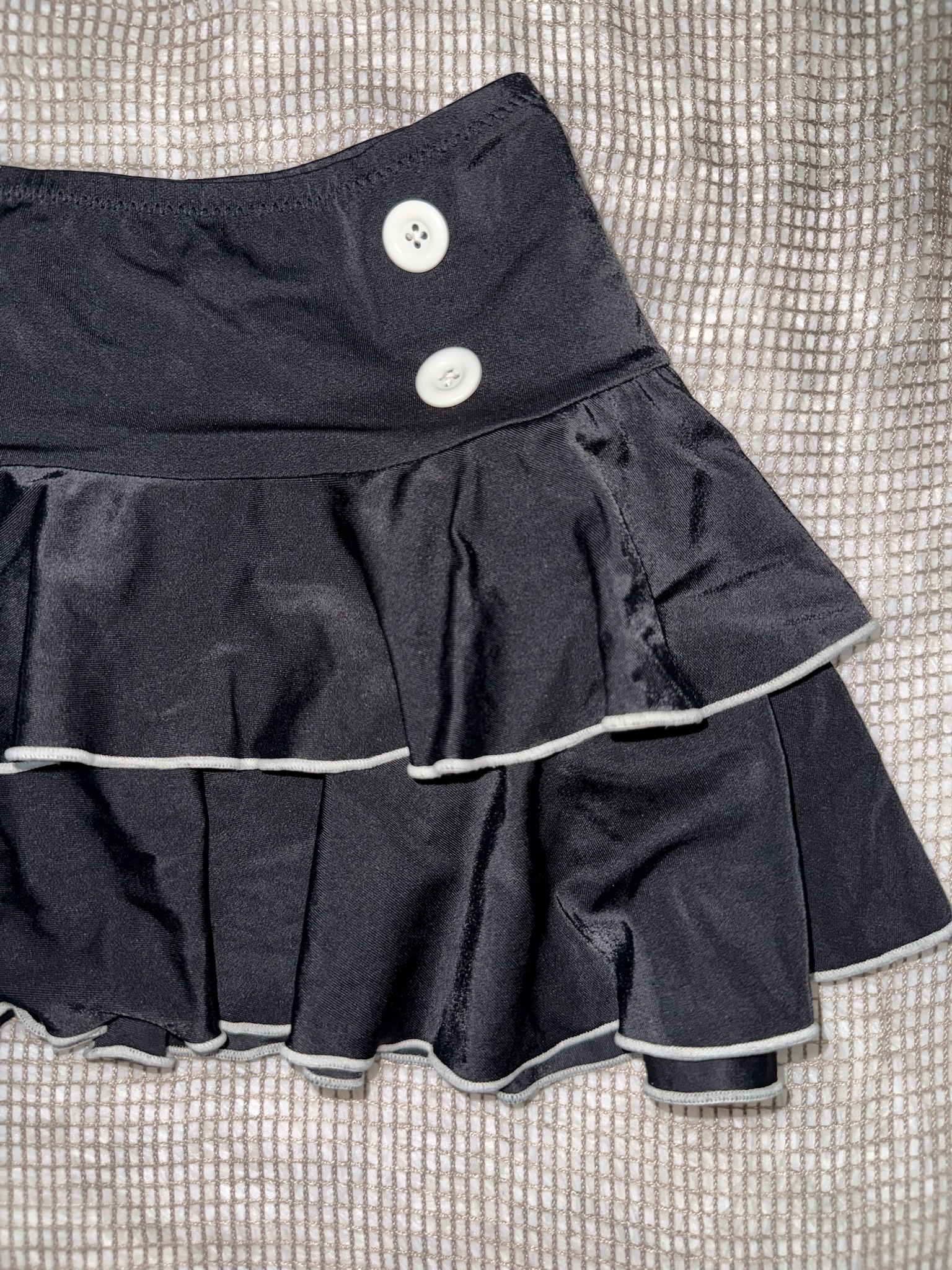 2000s Double-Breasted Button Layered Frill Skirt
