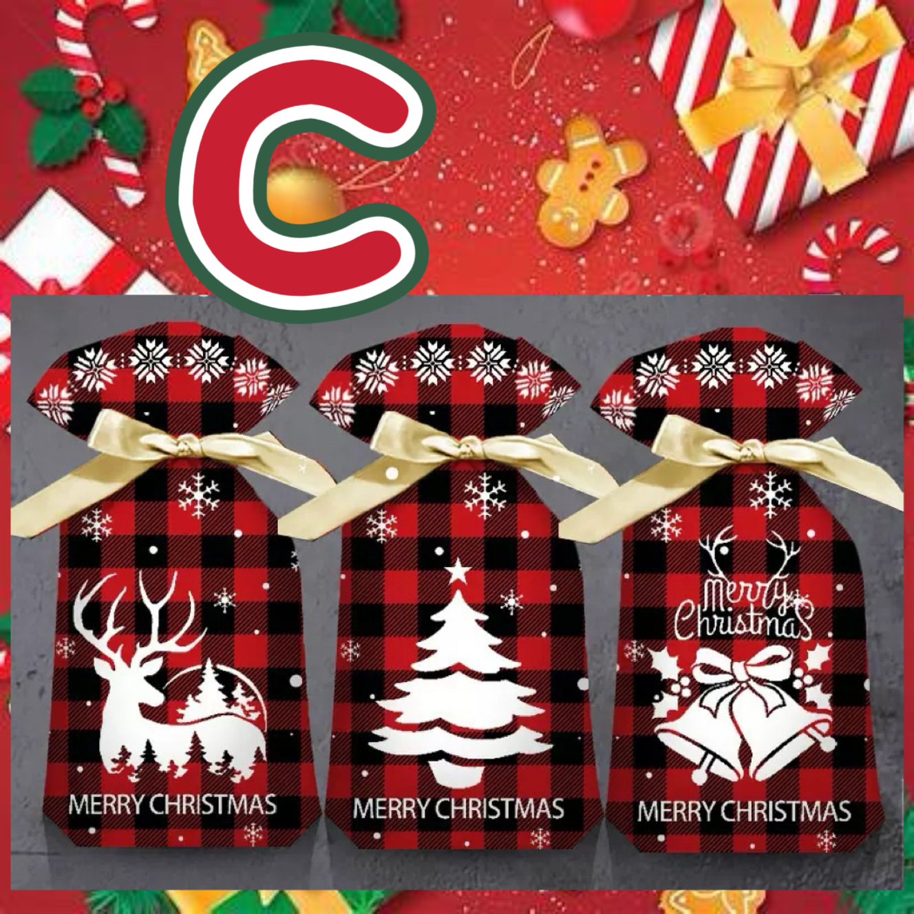 🌟預售🌟 聖誕禮物抽繩袋（混合款，1包共48-50個）