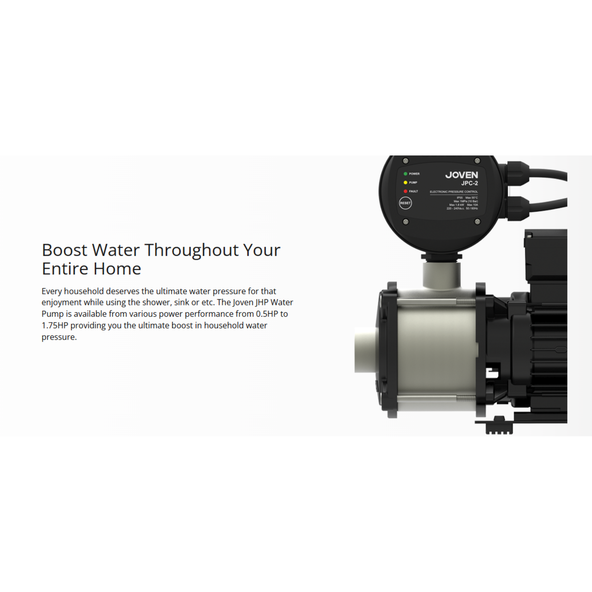 Joven Water Pump 0.75Hp Stainless Steel Automatic Water Pump (JHP 3-40)