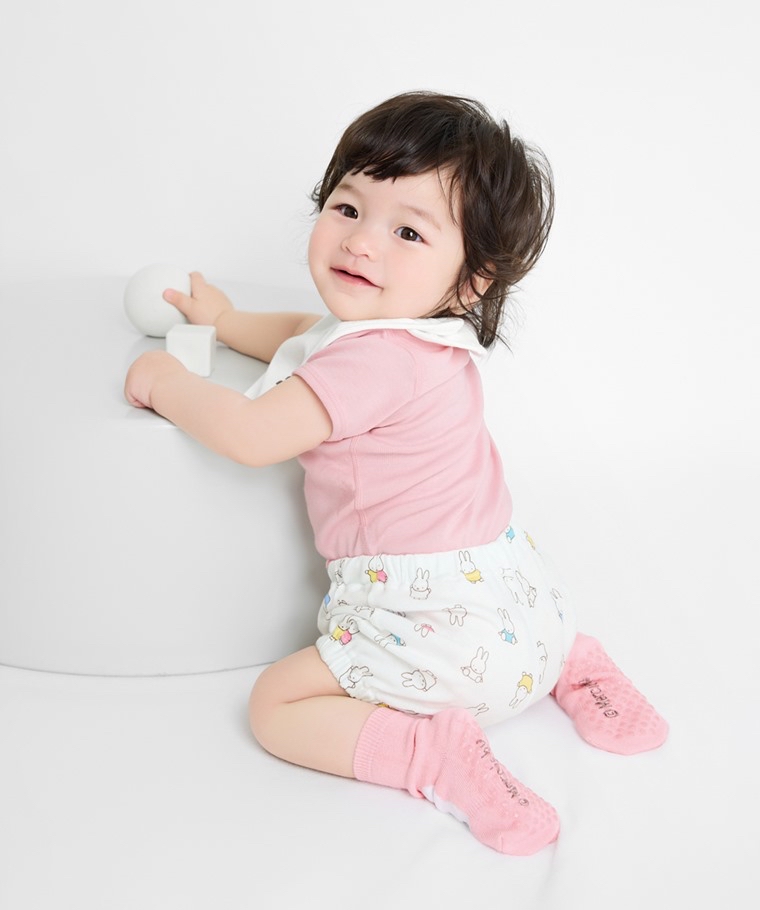 ☀️代購預訂 台灣直送☀️Miffy & Boris系列兩色純棉人物印花短袖包屁衣短褲圍兜三件套