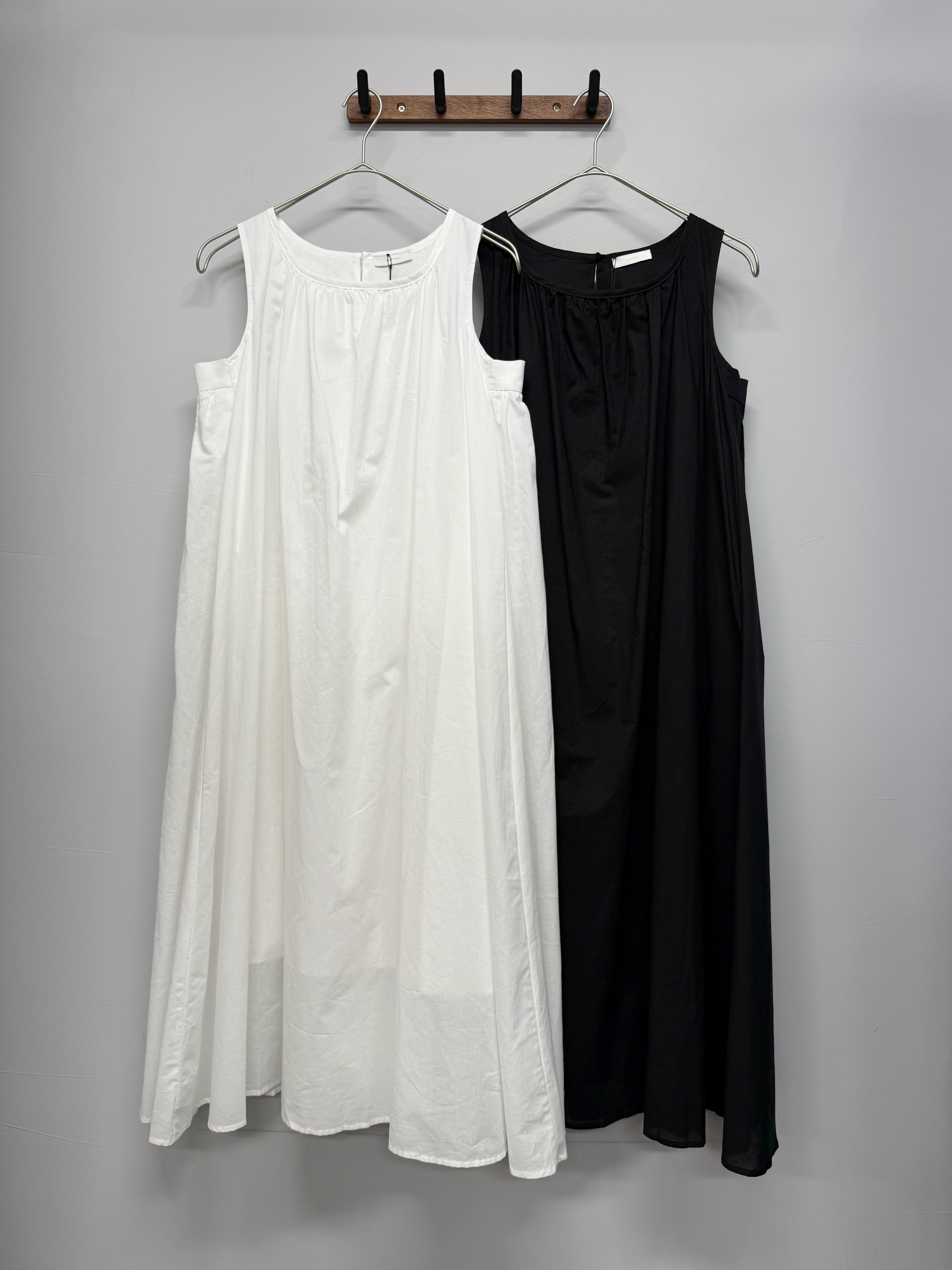 Cotton shirring sleeveless dress #op16