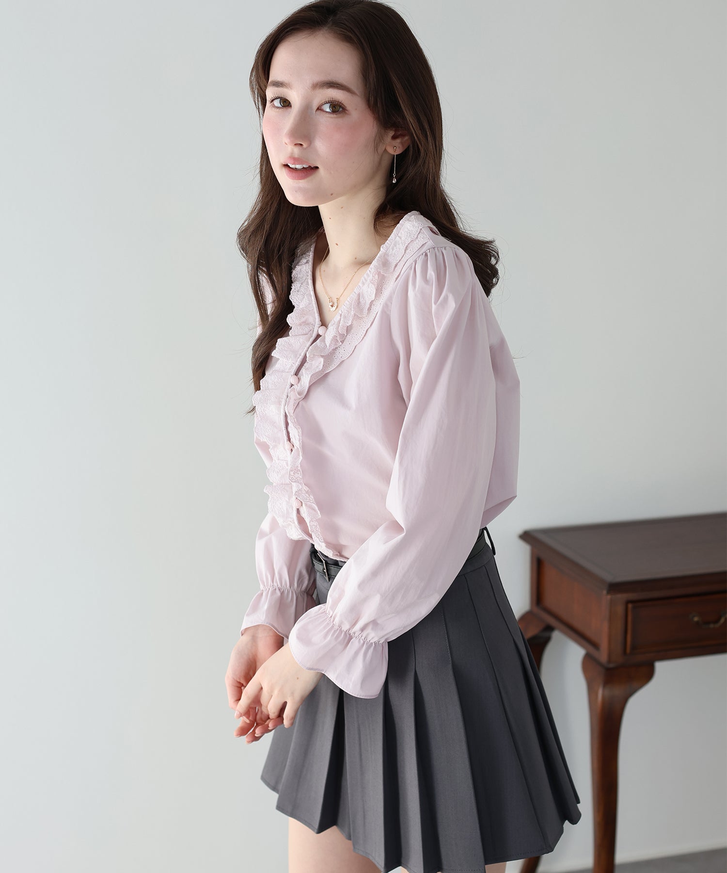 <JP> Spring Ruffles Lace Blouse* 3色入 <預購>