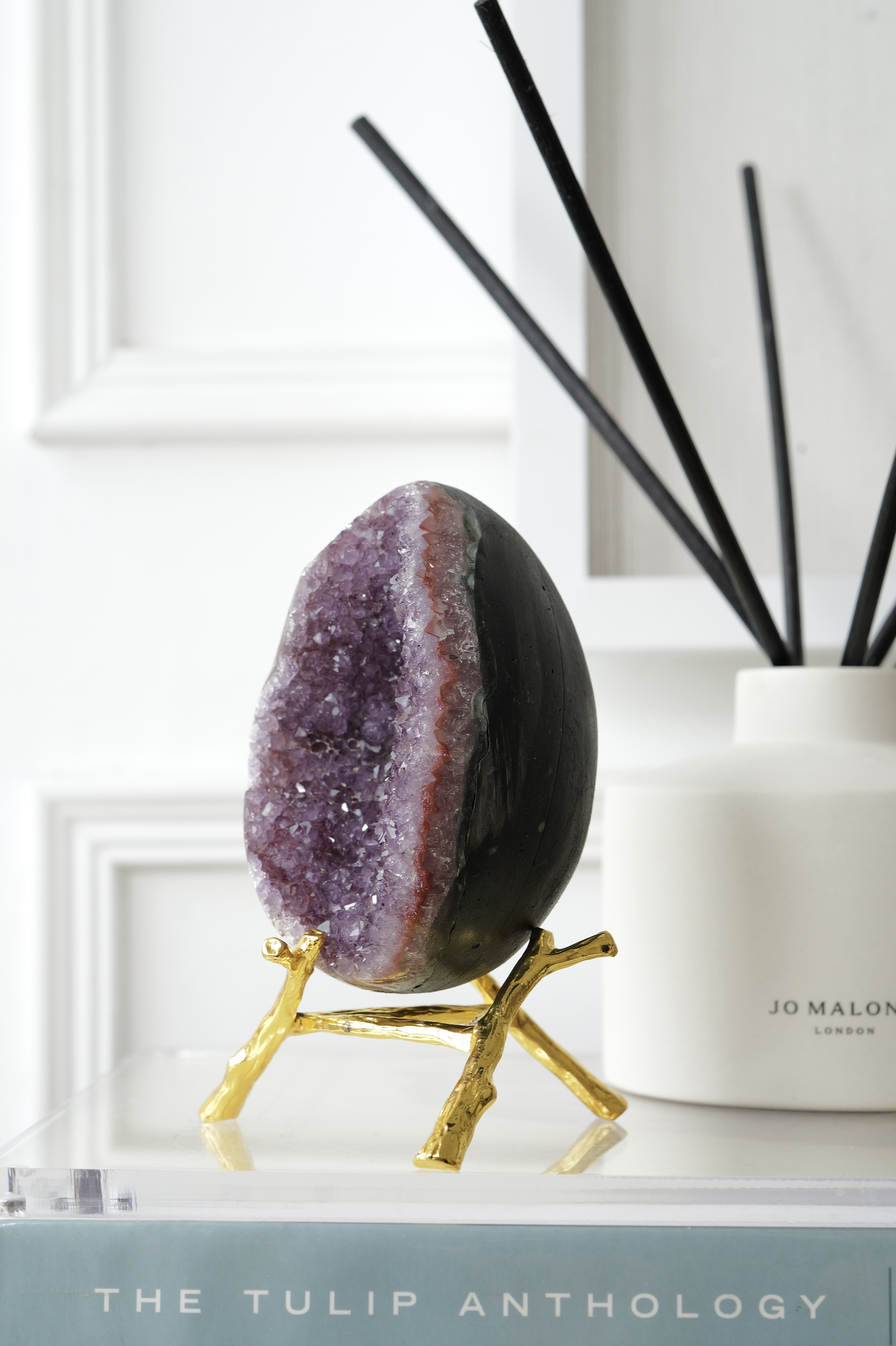 ༒10.2cm瑪瑙邊香芋柴紫水晶蛋༒  AM5001C2JGmf1-RA27*5EN