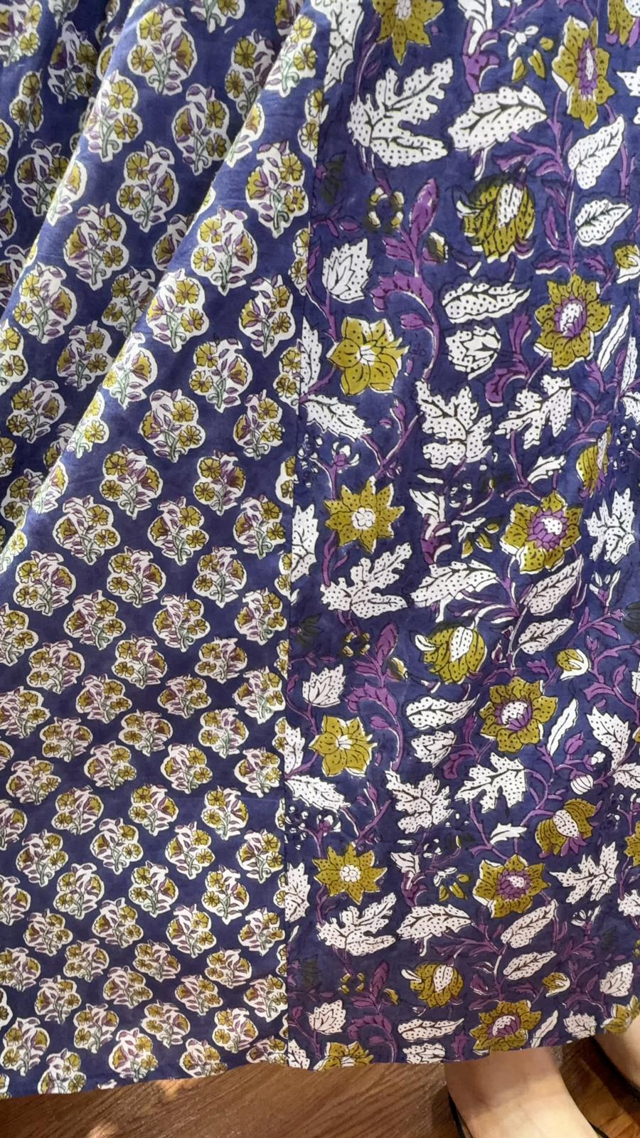 2508 Purple Cotton Kalamkari V-Neck Rope OP 50"