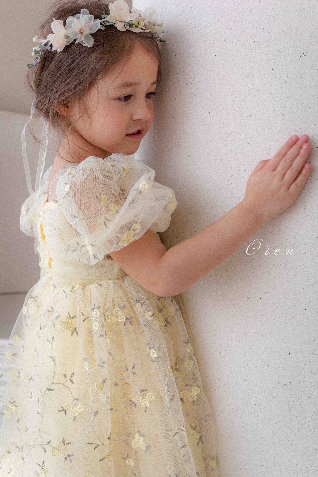 ☀️預訂 韓國直送☀️🇰🇷Oren Roslyn Bloom兩色花卉刺繡泡泡袖包屁裙/連身裙