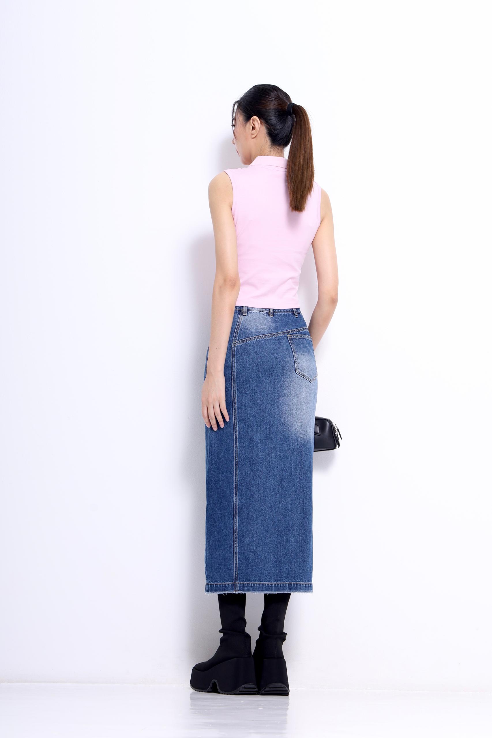 CB2736 Classic Collared Sleeveless Top