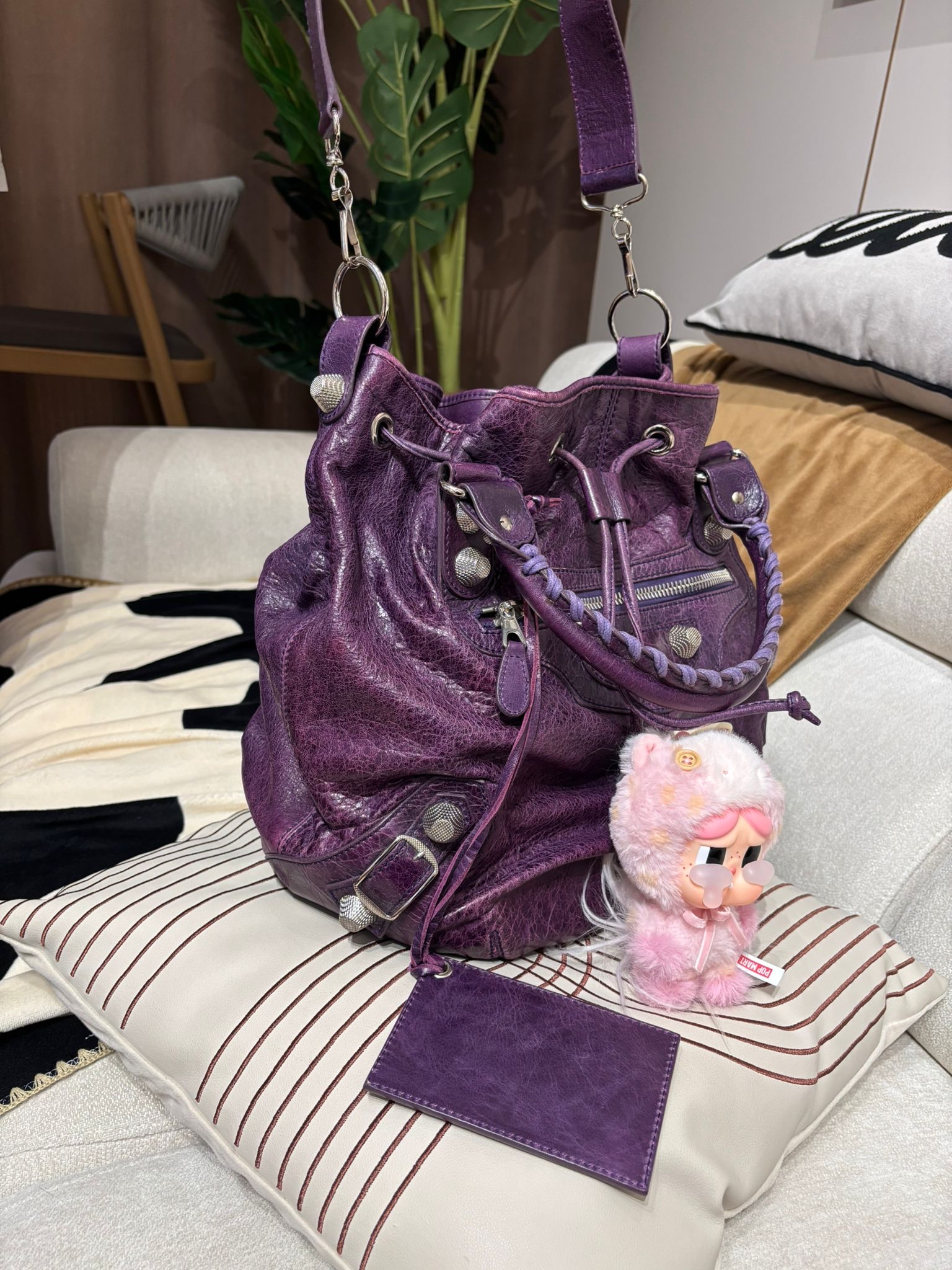 Balenciaga 2Way bag Calfskin purple 100%Authentic, 90%New ✅Dust bag