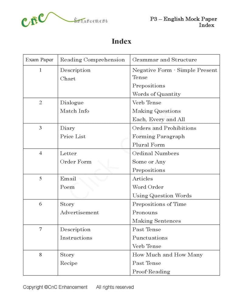  模擬試卷 (三年級)