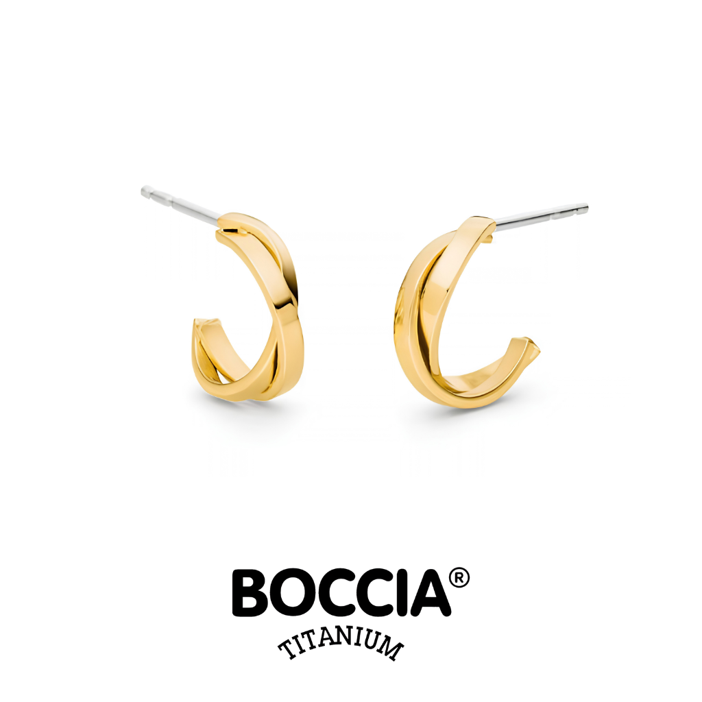 Boccia Titanium 05116-02 鈦金屬 / 鍍金耳環