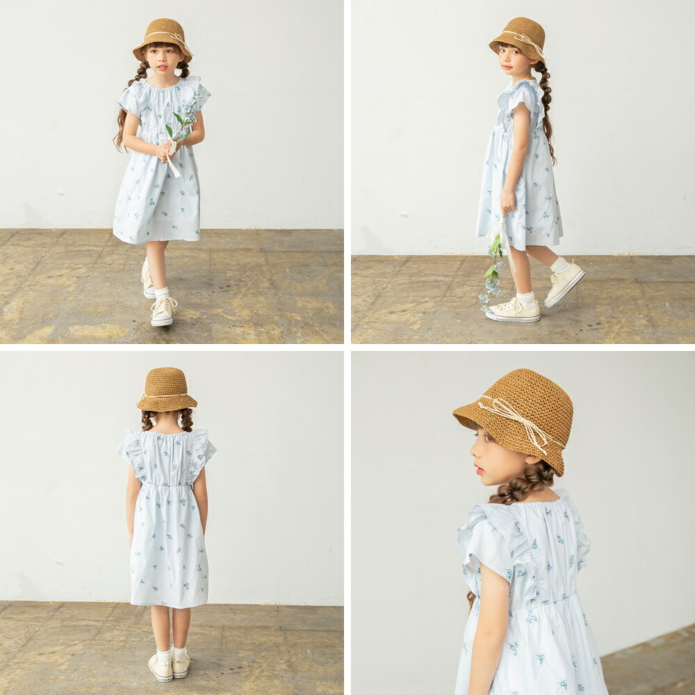 🆕【⭐訂購⭐】🇯🇵日本直送🌀花卉刺繡 優雅 荷葉邊袖 連身裙［2款選］🌀[ELBA-0156][260321]