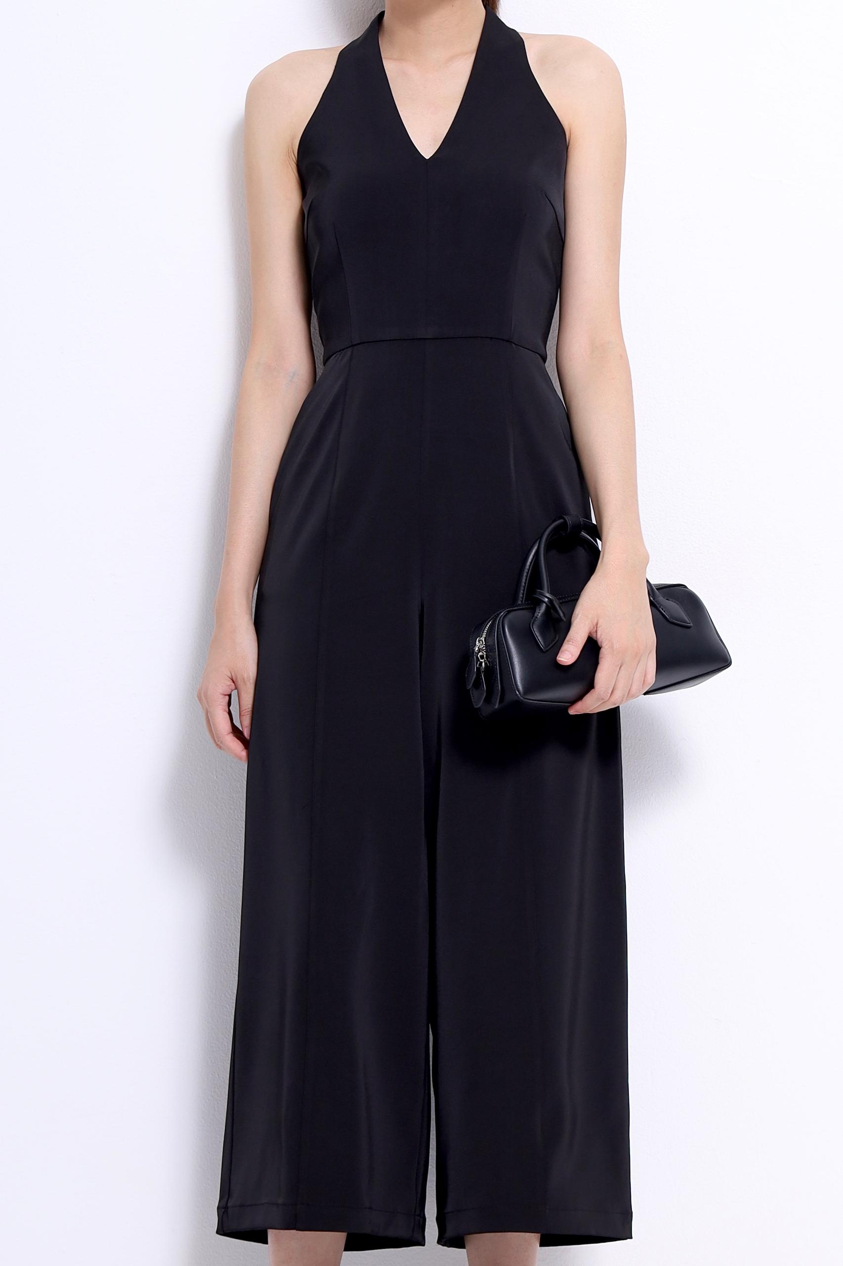 CD2144 HALTER V-NECK JUMPSUIT