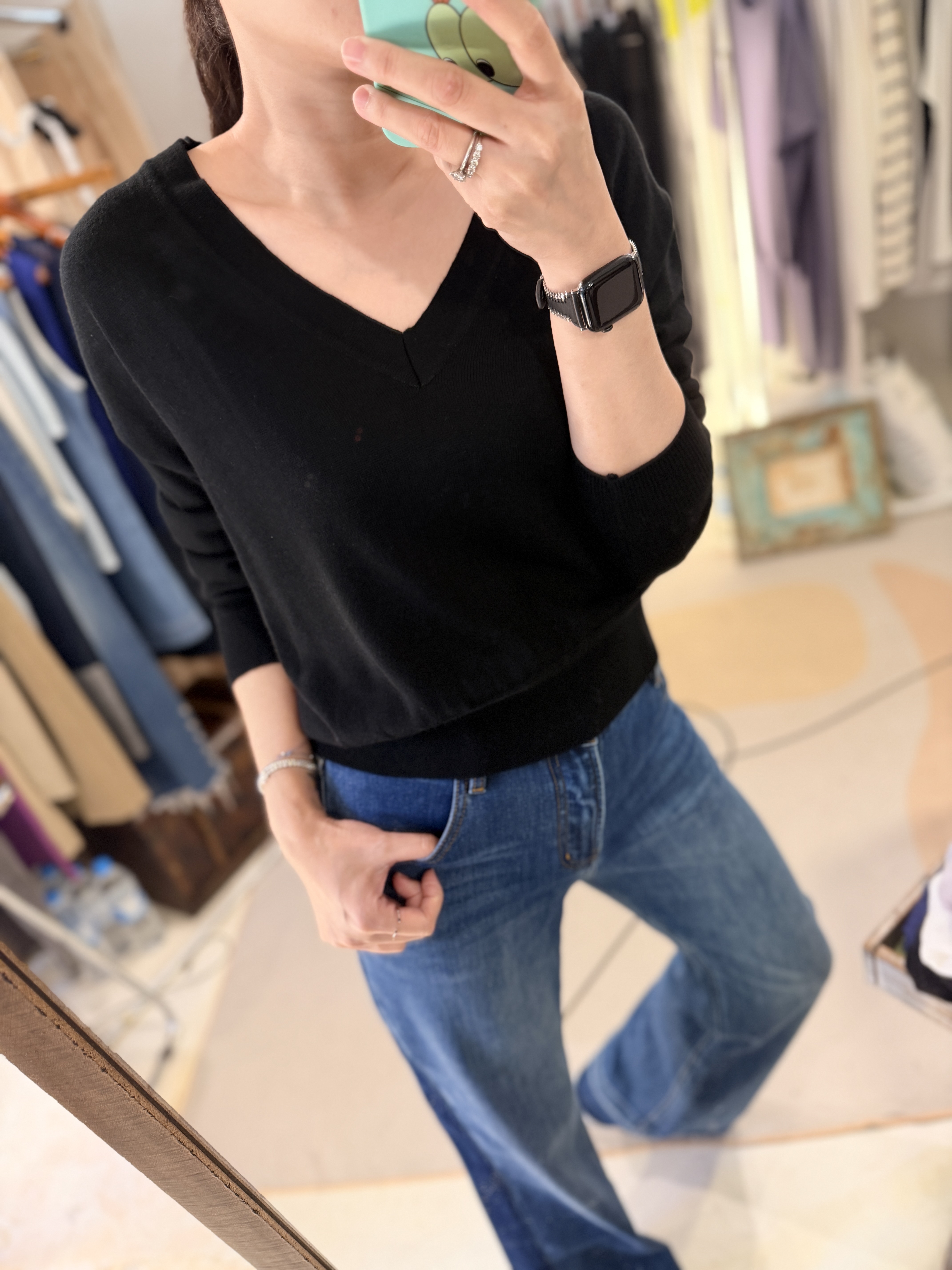 V neck basic knit