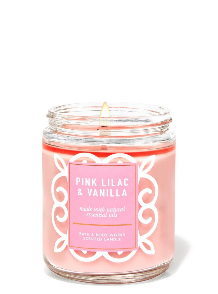 Pink Lilac & Vanilla Single Wick Candle