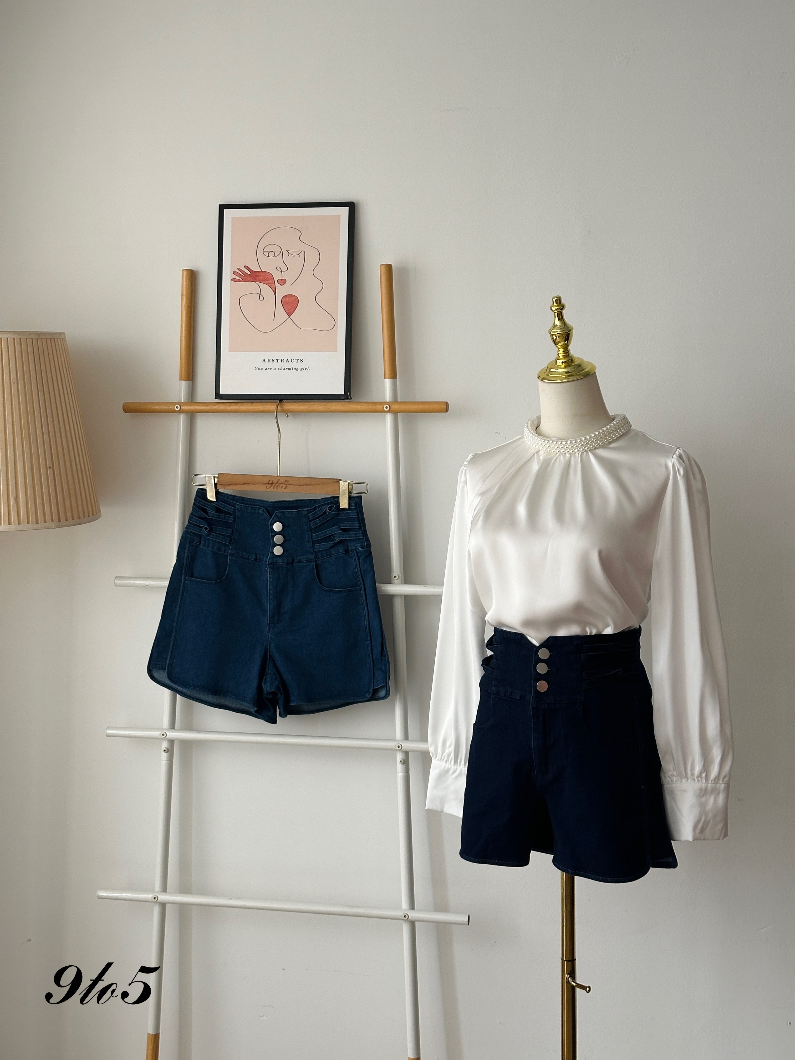 S1789 Denim Short Pants - Blue & Dark Blue