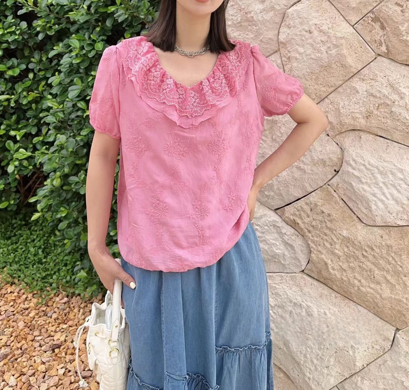 雪紡刺綉top