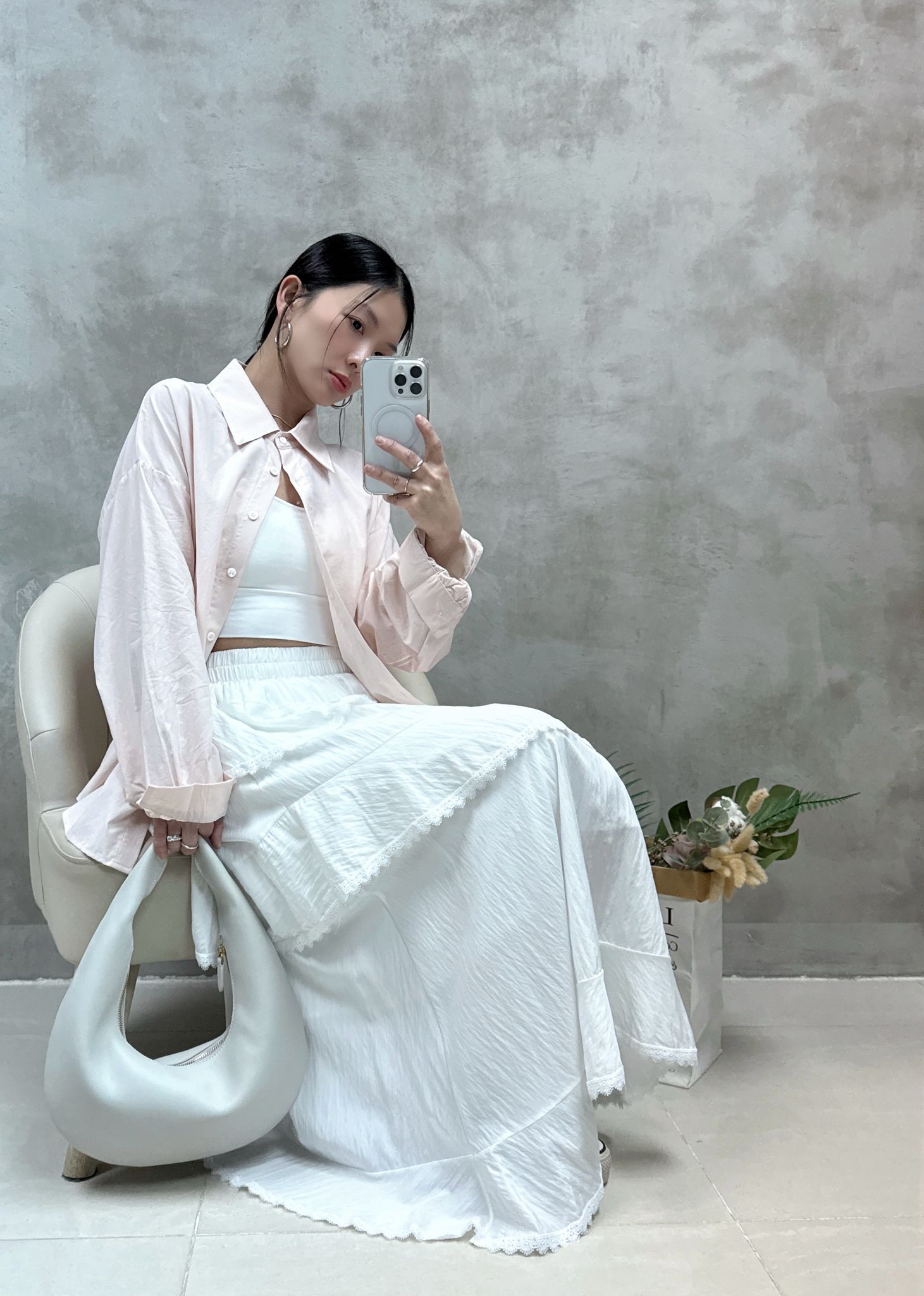 A07 層次感喱士邊半裙