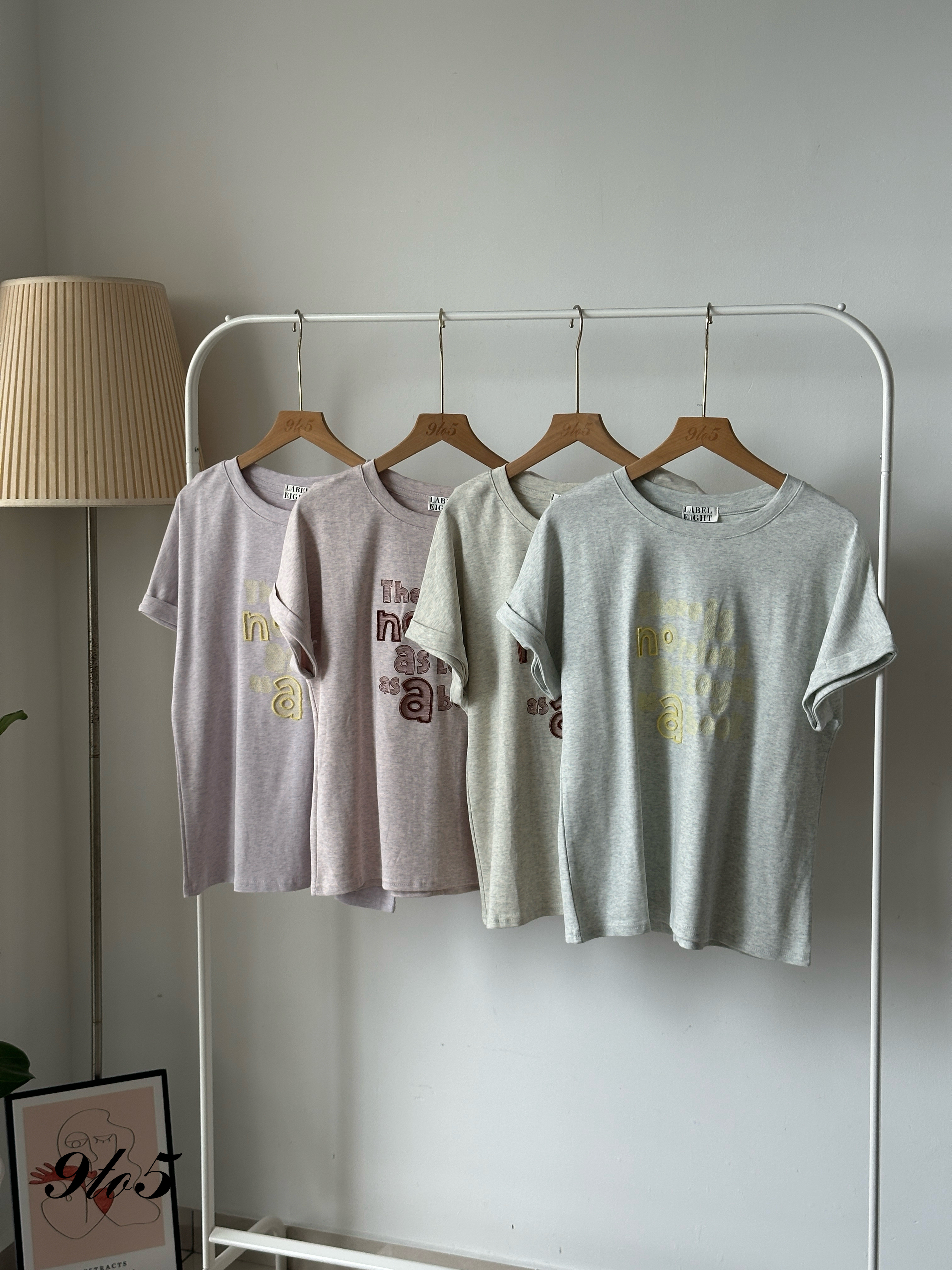 T4062 Embroidery Wording Tee - 4 Colors