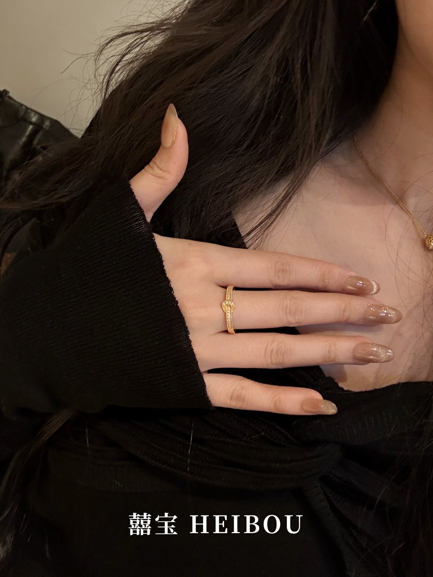 【6D镶嵌】点钻皮扣戒指