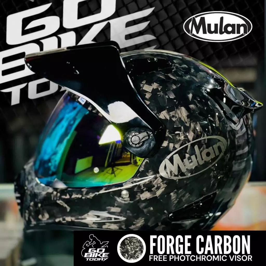 MULAN 739 FORGE CARBON Adventure Helmet | Bulletproof Kevlar | Photochromic Visor | ECE Approved | Touring Ready