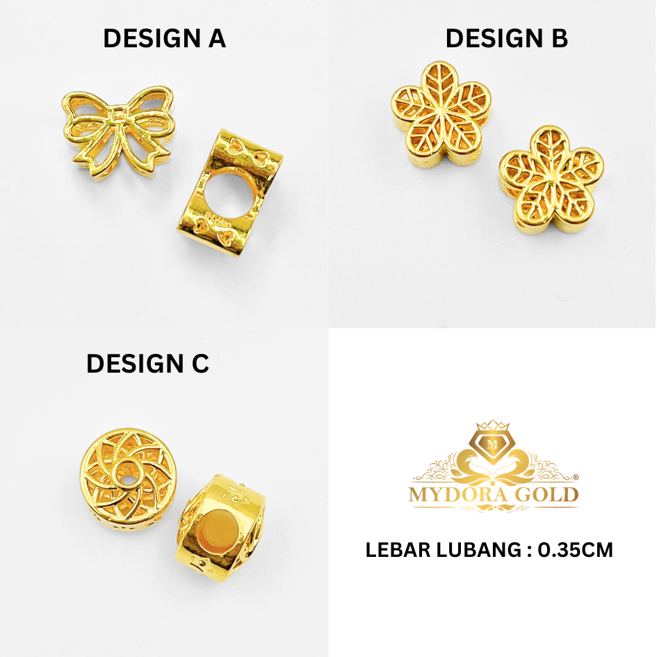 MYDORA Bead Kerawang Full Gold (5G) l EMAS 916/22K