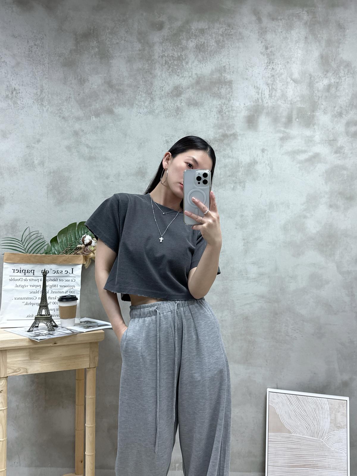 石磨爛洗水棉短Tee