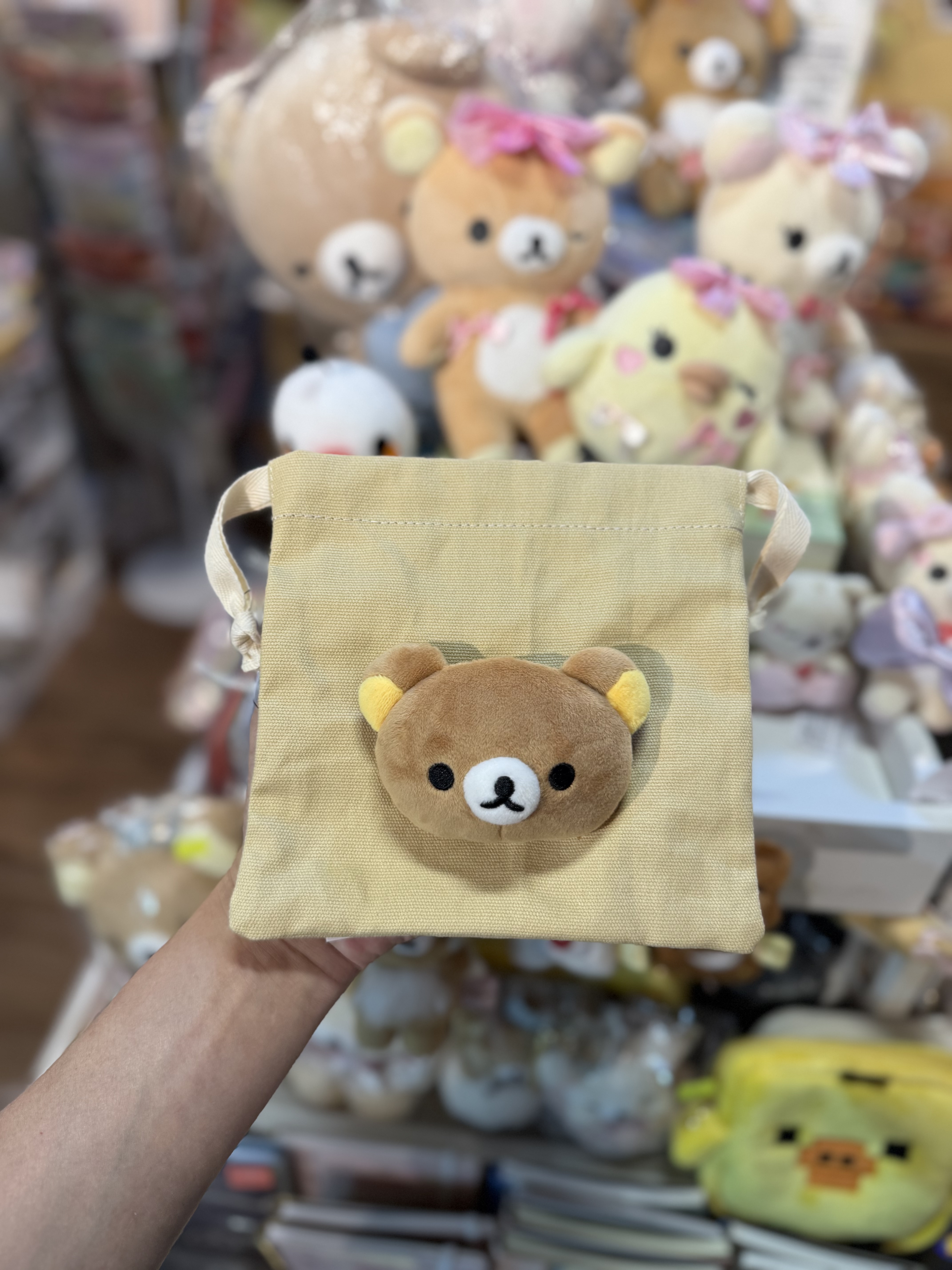 《現貨》全新日本專店限定 Rilakkuma立體頭仔索袋